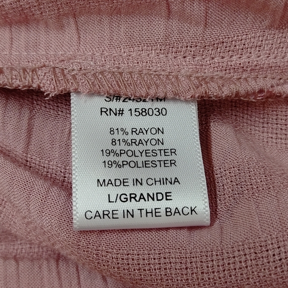 Love Tree Women's Dust Pink Button Down Top Blouse Size L NWOT - Picture 8 of 8